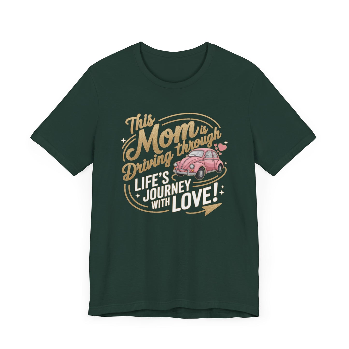 Mom's Journey Love Tee, Unisex Short Sleeve Shirt, Gift for Moms, Mother's Day Apparel, Car Lovers Tee, Everyday Casual Wear