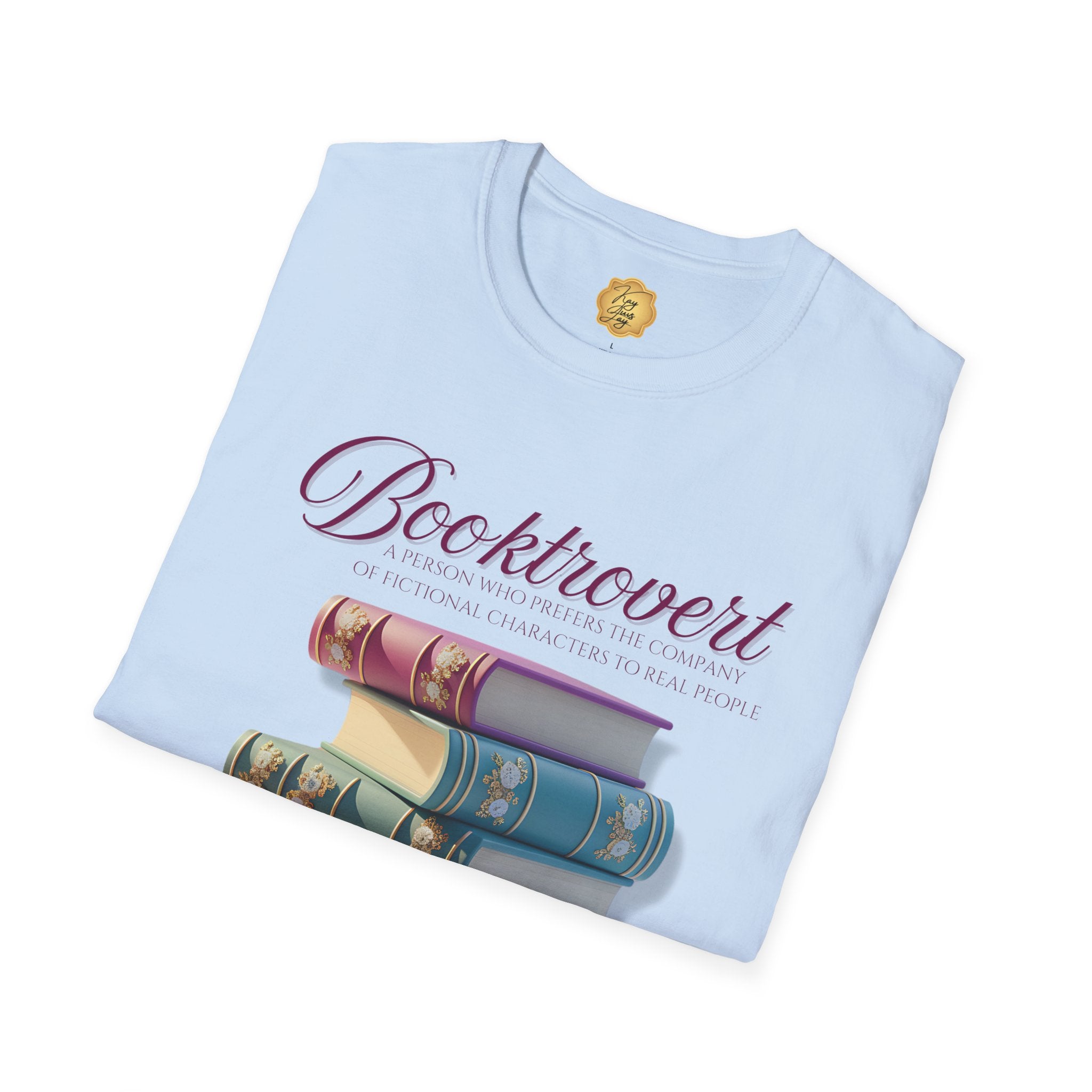 Booktrovert T-Shirt — Vintage Stack of Books Graphic Tee for Book Lovers