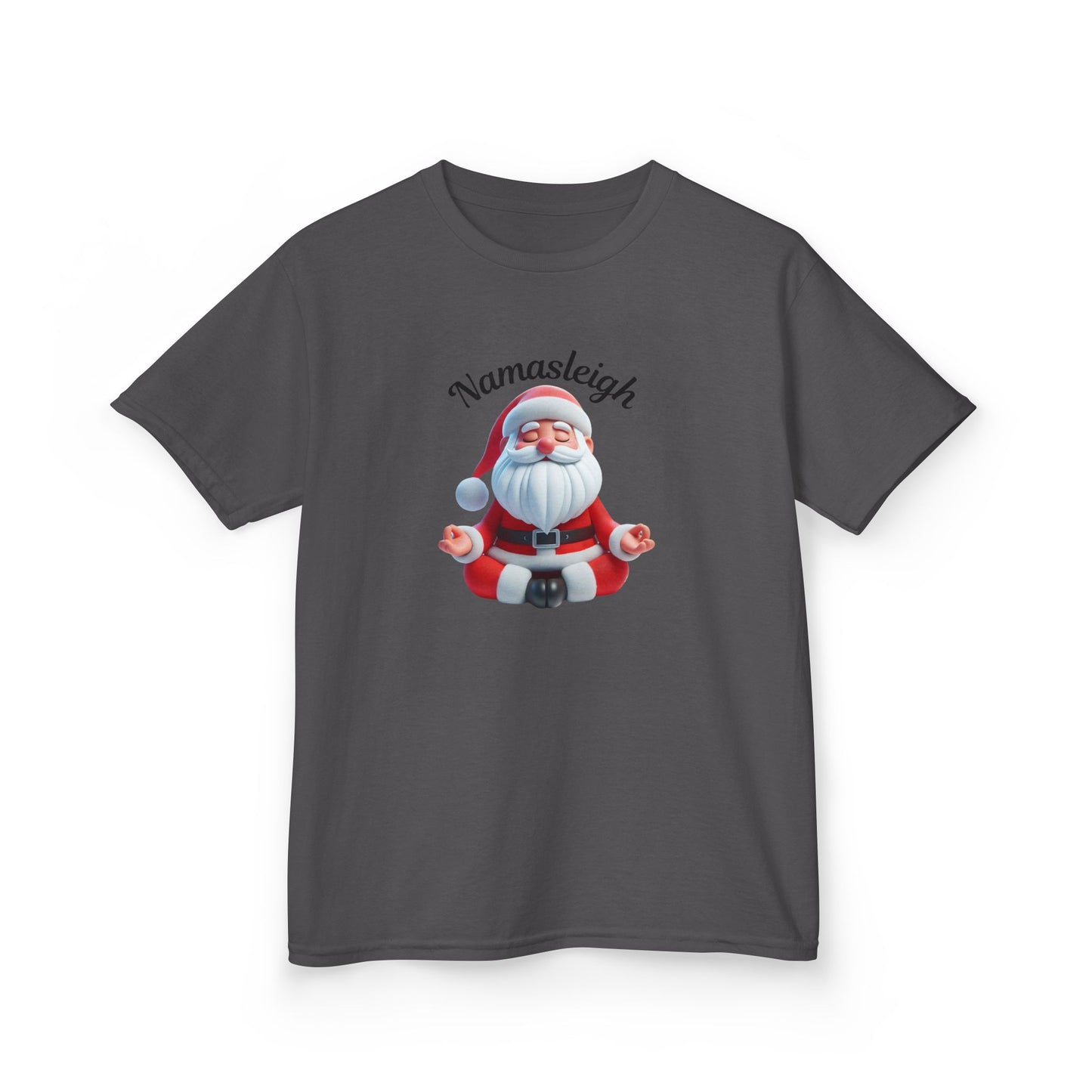 Christmas Santa Namasleigh Kids Tee Shirt, Santa Meditation Kids T-shirt, Holiday Kids Clothing, Festive Children's Apparel, Christmas Gift