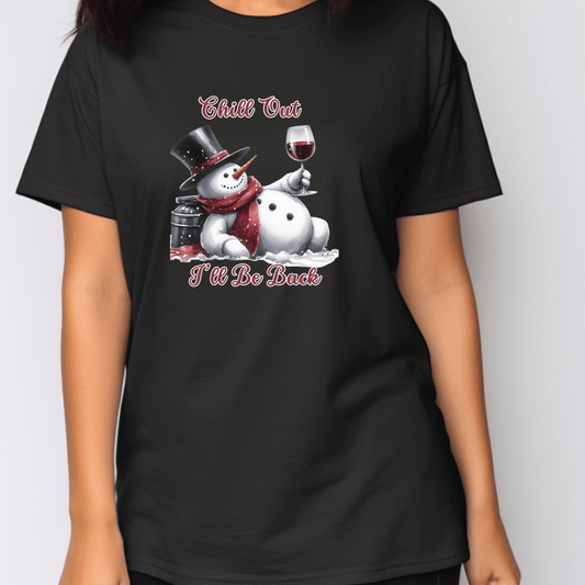 Chill Out Snowman Tee, Winter Graphic T-Shirt, Holiday Humor Shirt, Christmas Funwear, Cozy Unisex Winter Top