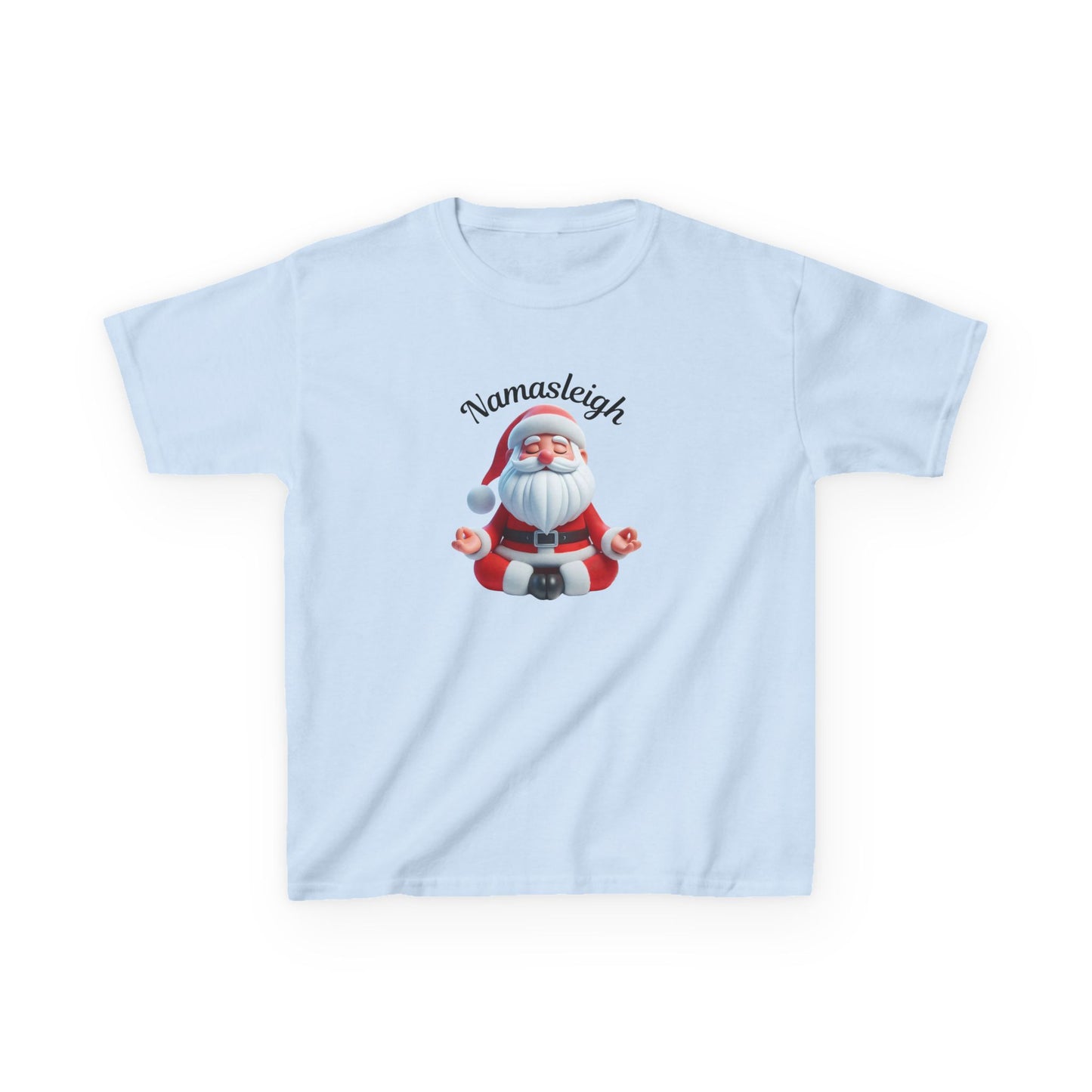 Christmas Santa Namasleigh Kids Tee Shirt, Santa Meditation Kids T-shirt, Holiday Kids Clothing, Festive Children's Apparel, Christmas Gift