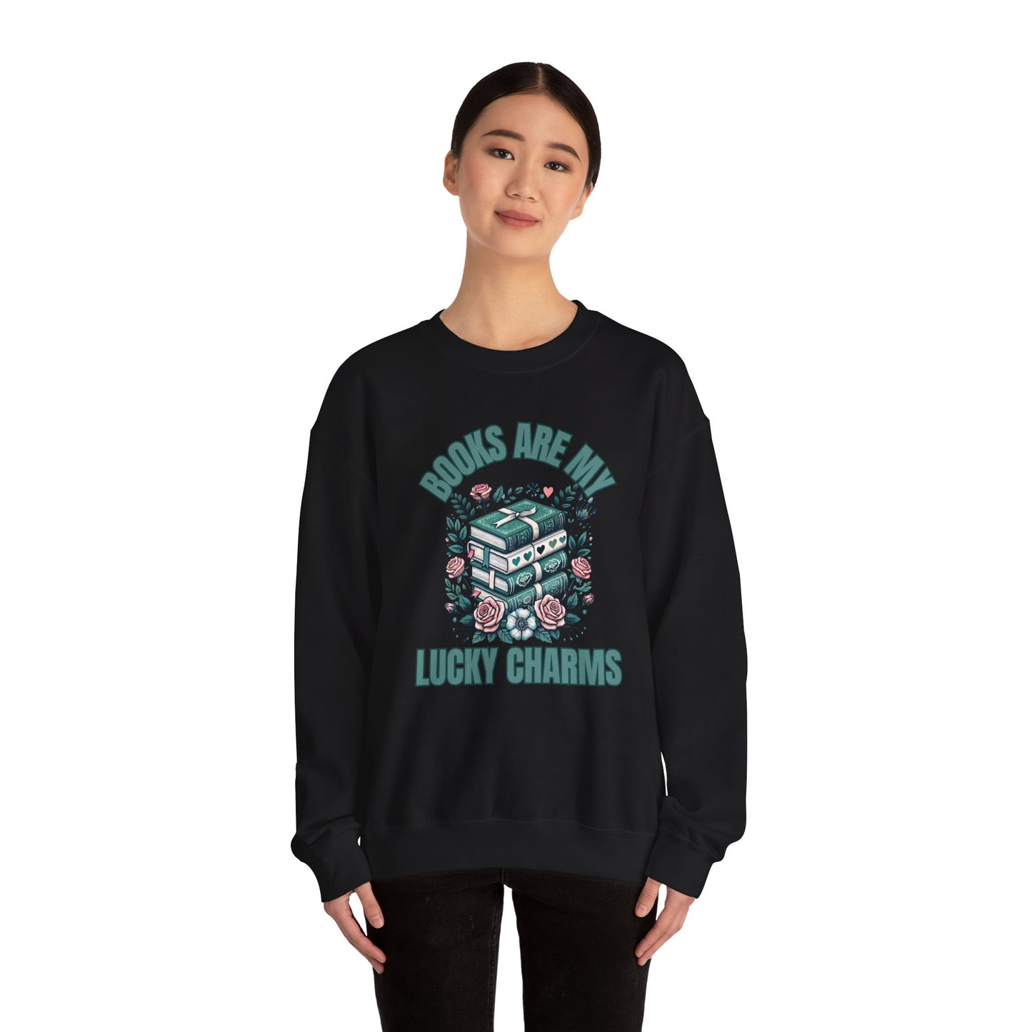 Books are My Lucky Charms S. Patrick's  Day  Crewneck Sweatshirt
