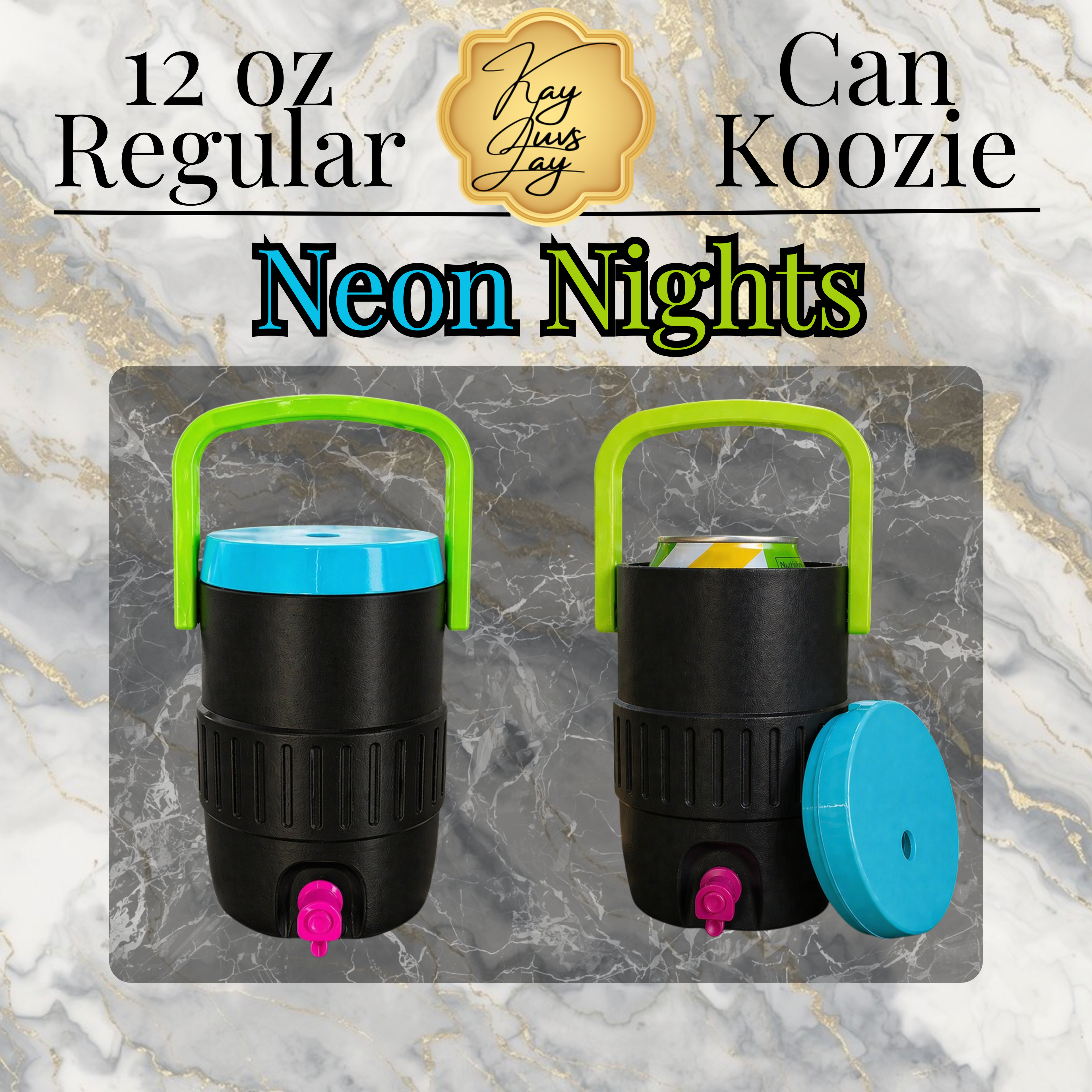 3D Printed Soda Can Holder with Lid, Straw Hole & Handle | Portable 12 oz Can Cooler Koozie