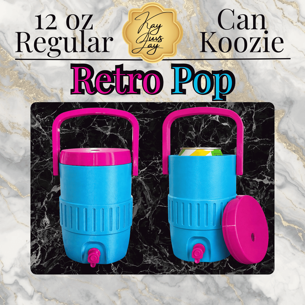 3D Printed Soda Can Holder with Lid, Straw Hole & Handle | Portable 12 oz Can Cooler Koozie