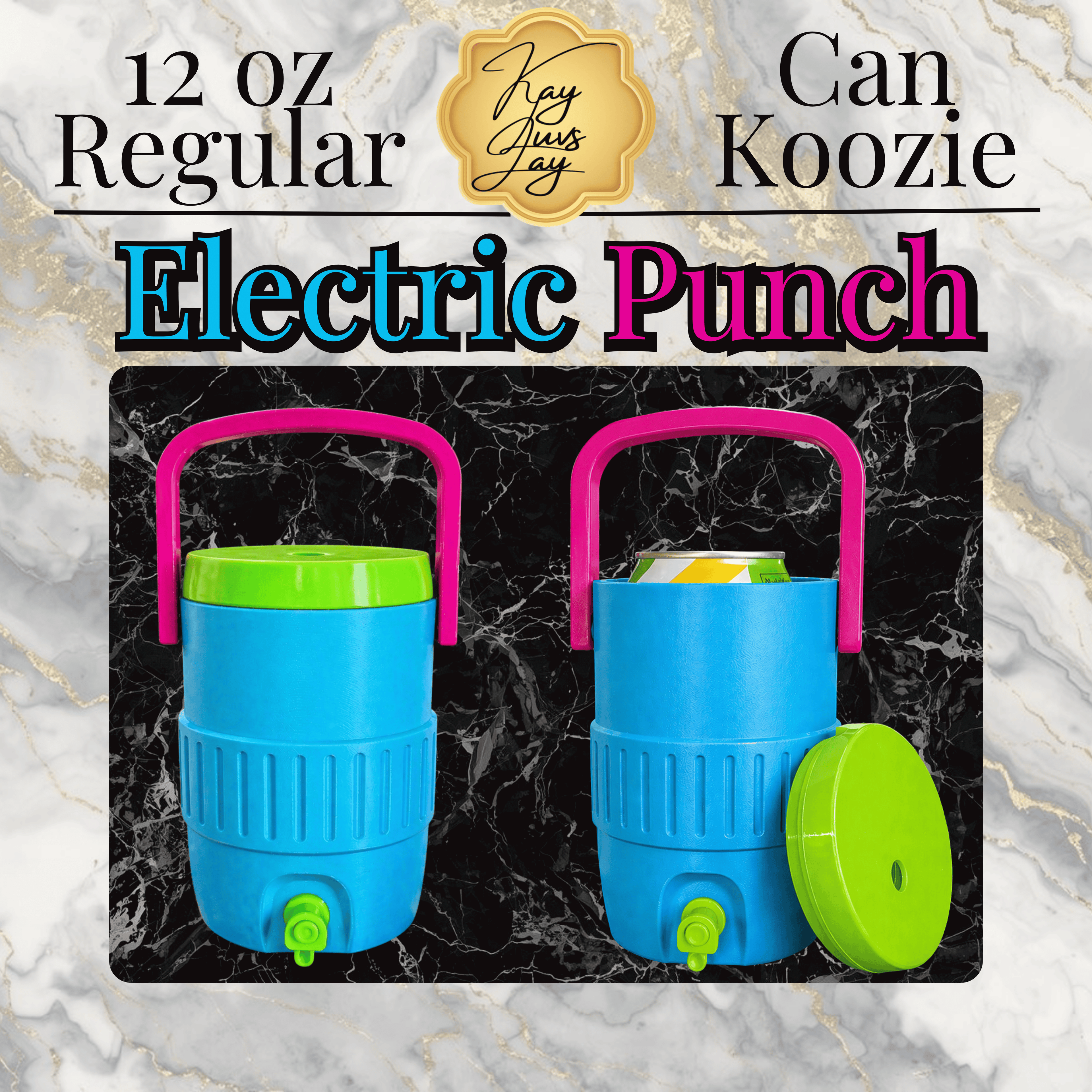 3D Printed Soda Can Holder with Lid, Straw Hole & Handle | Portable 12 oz Can Cooler Koozie