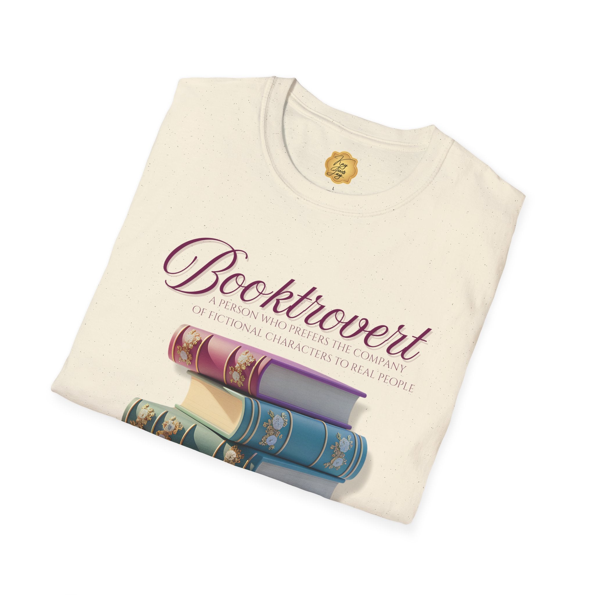 Booktrovert T-Shirt — Vintage Stack of Books Graphic Tee for Book Lovers