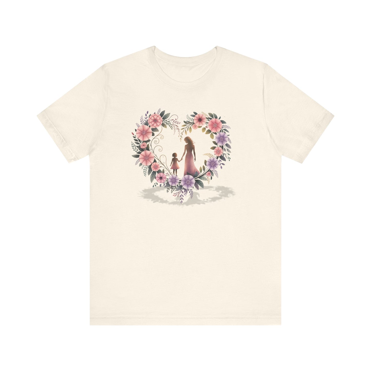 Mother Daughter Heart Flowers T-Shirt, Mommy Daughter Matching Tee, Family Love Shirt, Floral Heart Mother's Day Gift, Women's Graphic Tee