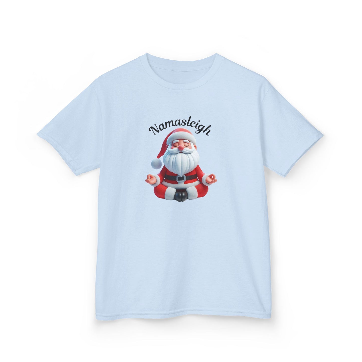 Christmas Santa Namasleigh Kids Tee Shirt, Santa Meditation Kids T-shirt, Holiday Kids Clothing, Festive Children's Apparel, Christmas Gift