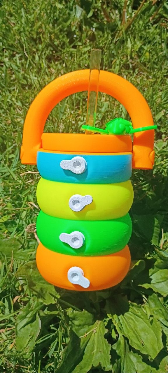 Sippin’ Summer Soda Carrier™ | Neon 3D Printed Soda Holder with Straw, Mystery Straw Topper & Soda Can Opener Keychain