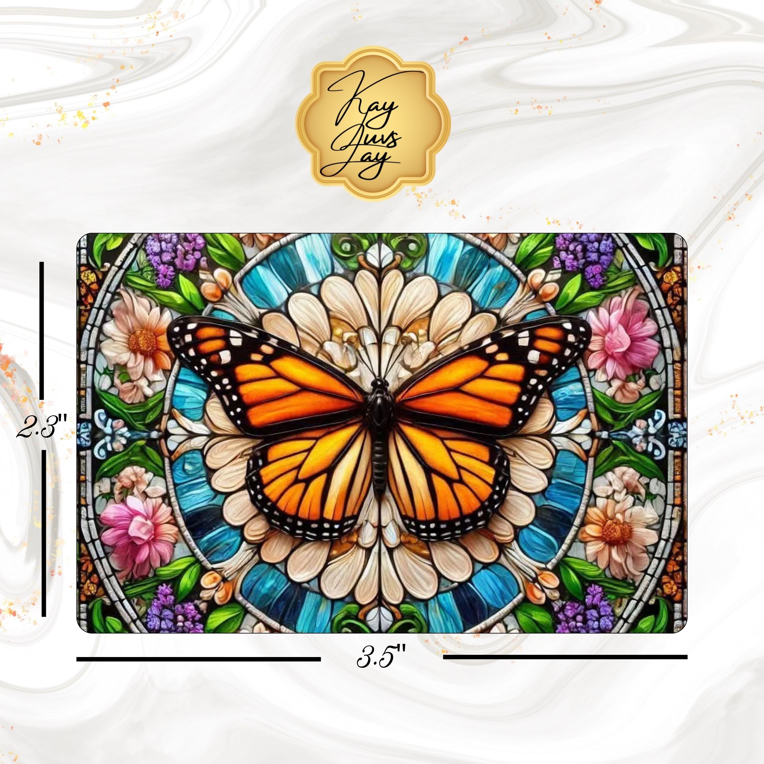 Stain Glass Butterfly Sublimated Fridge Magnet – Decorative Kitchen Magnet