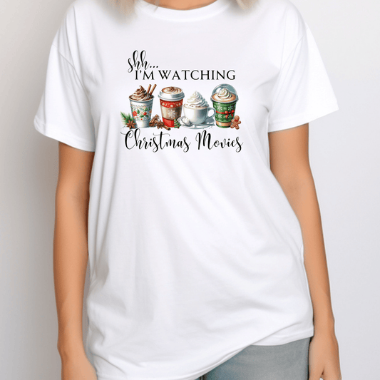 Christmas Movie Watching Tee, Cozy Holiday Shirt, Funny Christmas Gift, Unisex Tees, Movie Night Attire