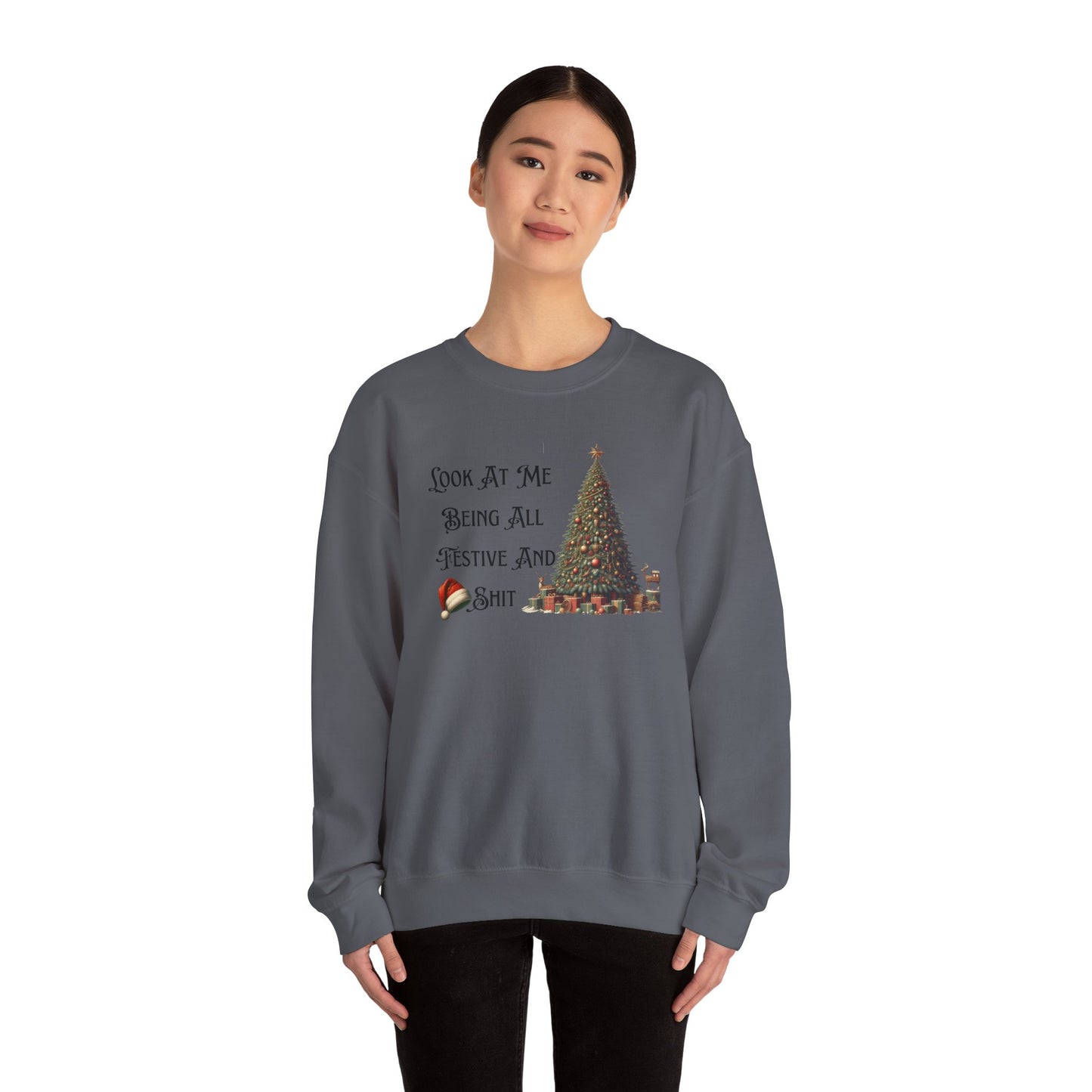 Funny Christmas Unisex Sweatshirt, Vintage Tree Design, Black Sheep Family Gift, Festive Holiday Shirt, Xmas Jumper