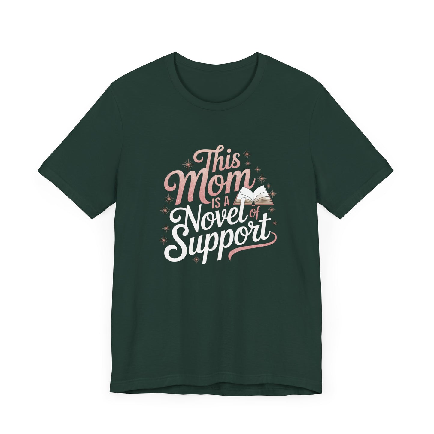This Mom is a Novel of Support Tee, Gift for Book Lovers, Mother's Day Shirt, Unisex Black T-Shirt, Cute Literary Apparel, Supportive Mom
