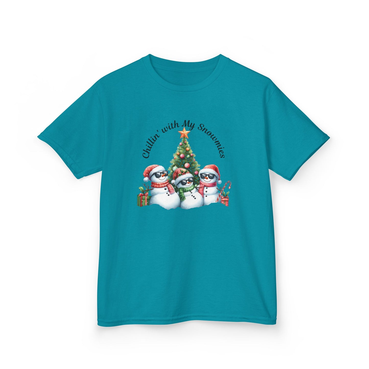 Christmas Kids Tee, Chilling with my Snowmies Shirt, Holiday Youth T-Shirt, Snowman Children's Top, Festive Toddler Clothing, Winter Kid's