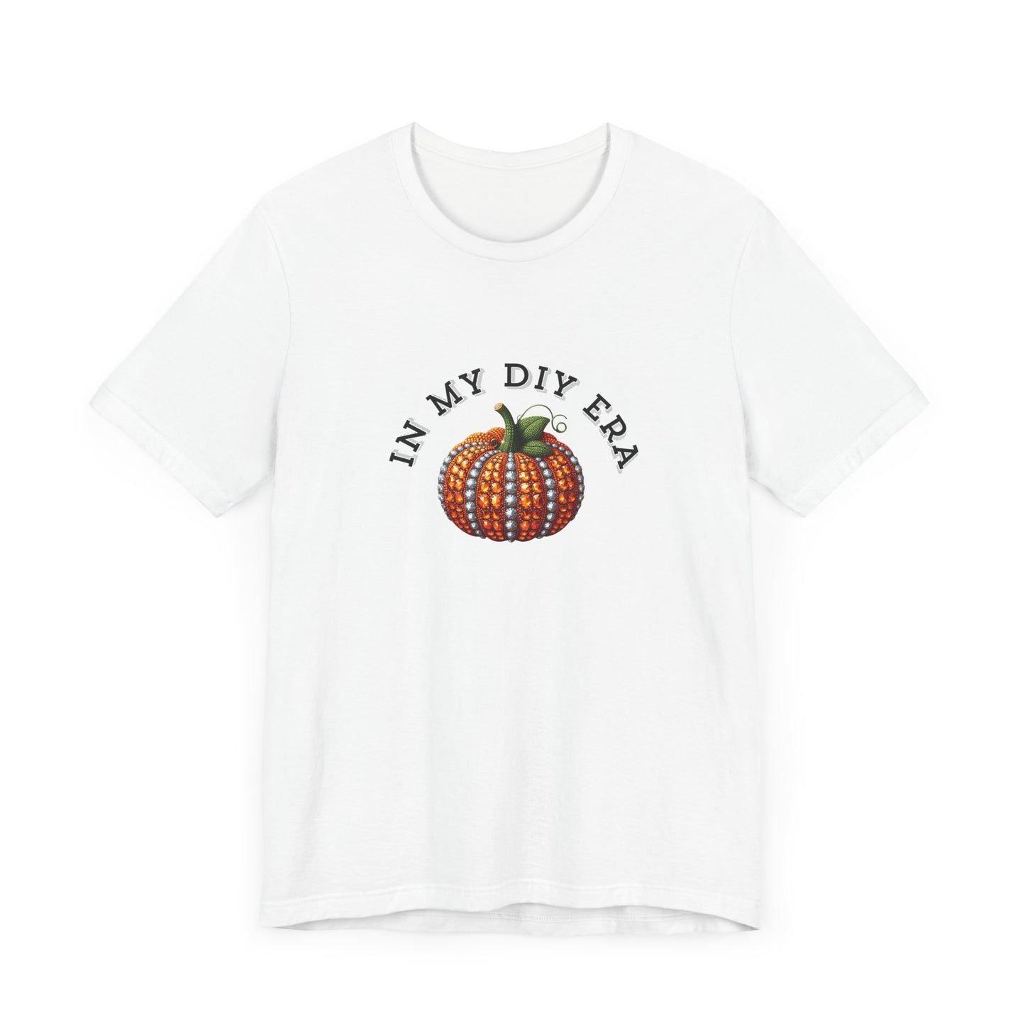 Fall DIY Pumpkin Tee, Autumn Shirt, Halloween T-Shirt, Crafting Gift, Unisex Short Sleeve Tee with Pumpkin Design