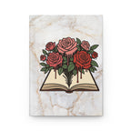 Hardcover Journal — Blooming Book Roses on Marble