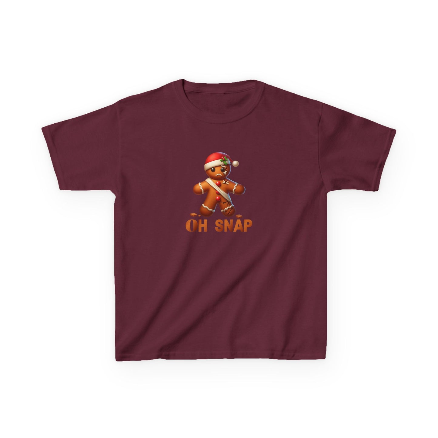 Gingerbread Oh Snap Kids Tee, Funny Holiday Shirt, Christmas Youth Top, Cookie Design Children's T-Shirt, Crack Pattern Boys Girls Gift,
