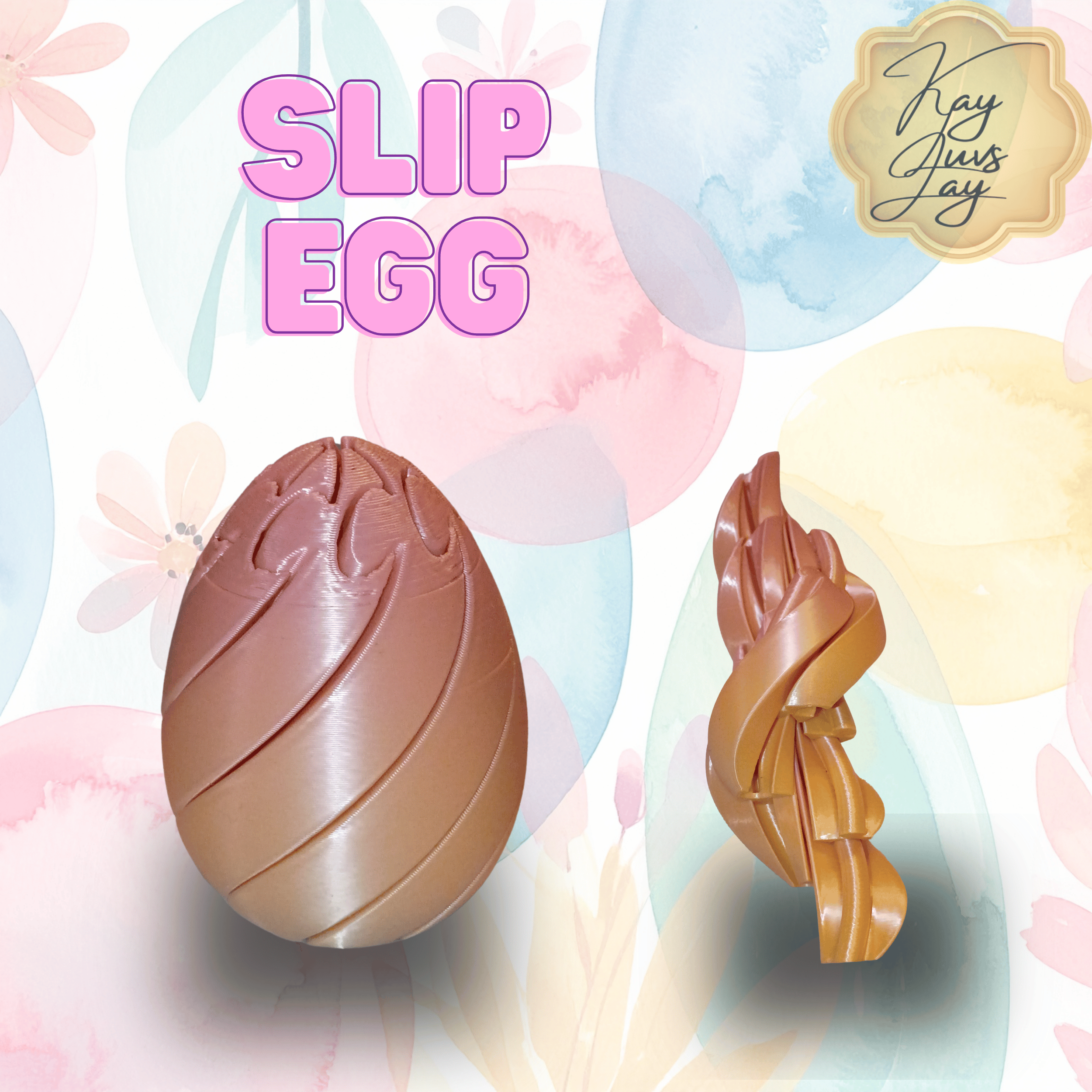 3D Printed Easter Egg Fidget – Articulated Twist Egg – Easter Basket Stuffer – Sensory Desk Toy Gift