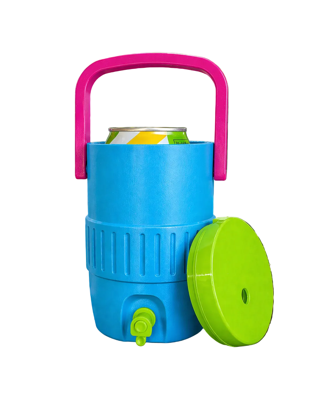 3D Printed Soda Can Holder with Lid, Straw Hole & Handle | Portable 12 oz Can Cooler Koozie
