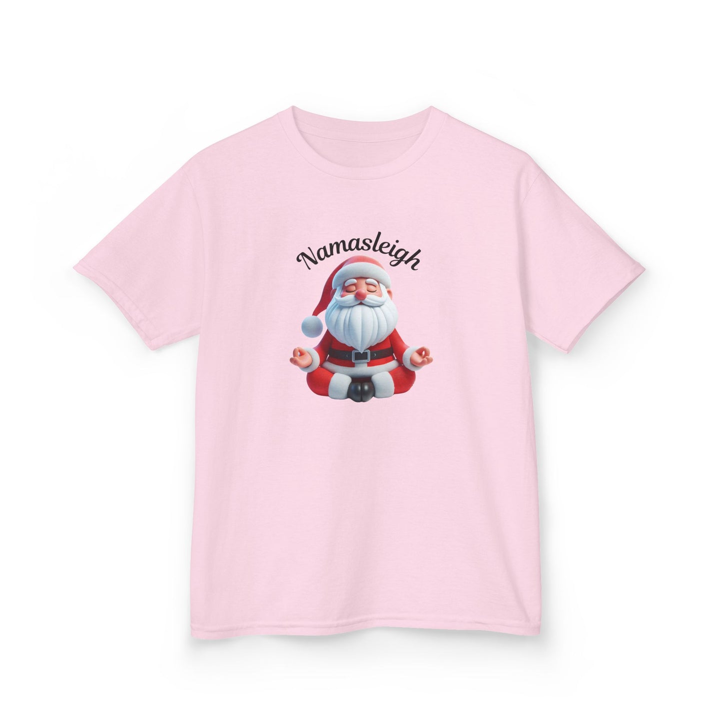 Christmas Santa Namasleigh Kids Tee Shirt, Santa Meditation Kids T-shirt, Holiday Kids Clothing, Festive Children's Apparel, Christmas Gift