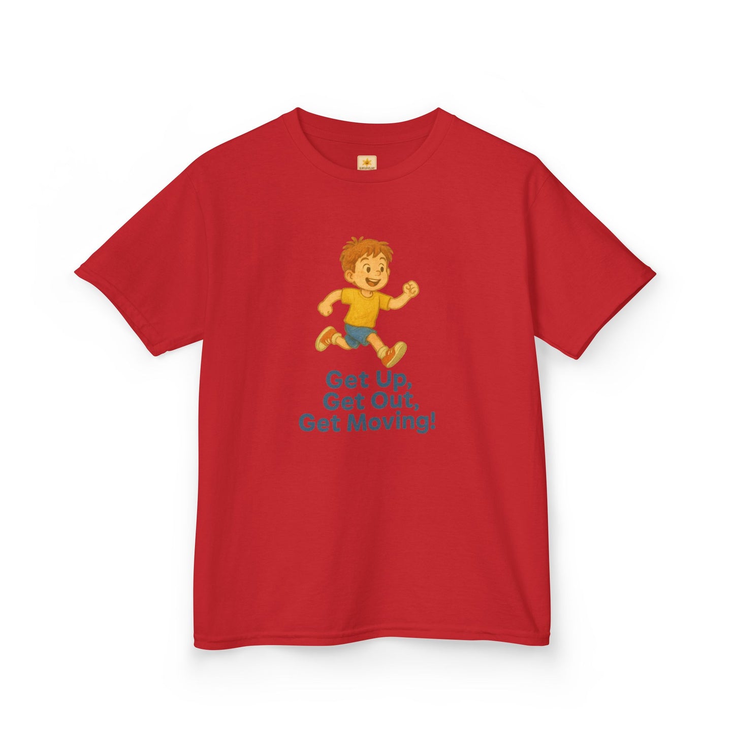 Kids Active Cotton Tee - 'Get Up, Get Out, Get Moving!'