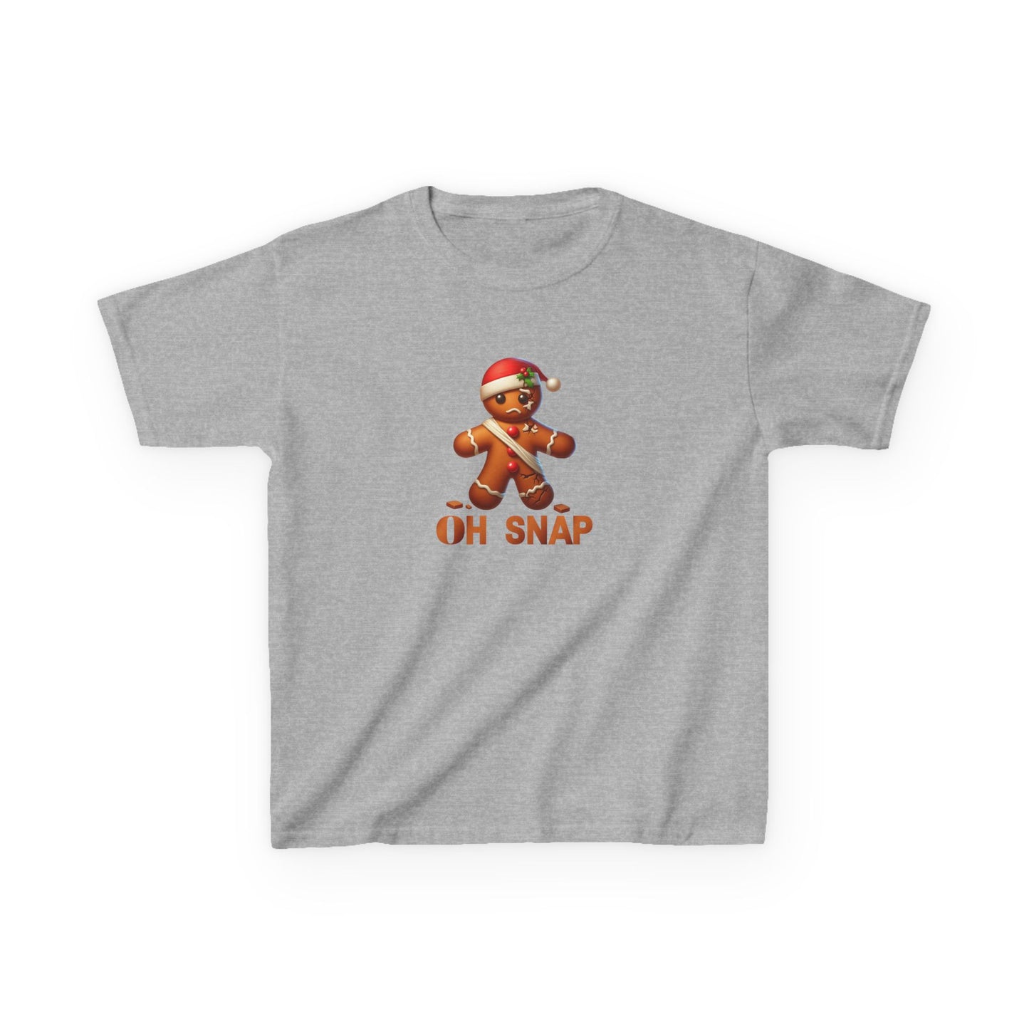Gingerbread Oh Snap Kids Tee, Funny Holiday Shirt, Christmas Youth Top, Cookie Design Children's T-Shirt, Crack Pattern Boys Girls Gift,