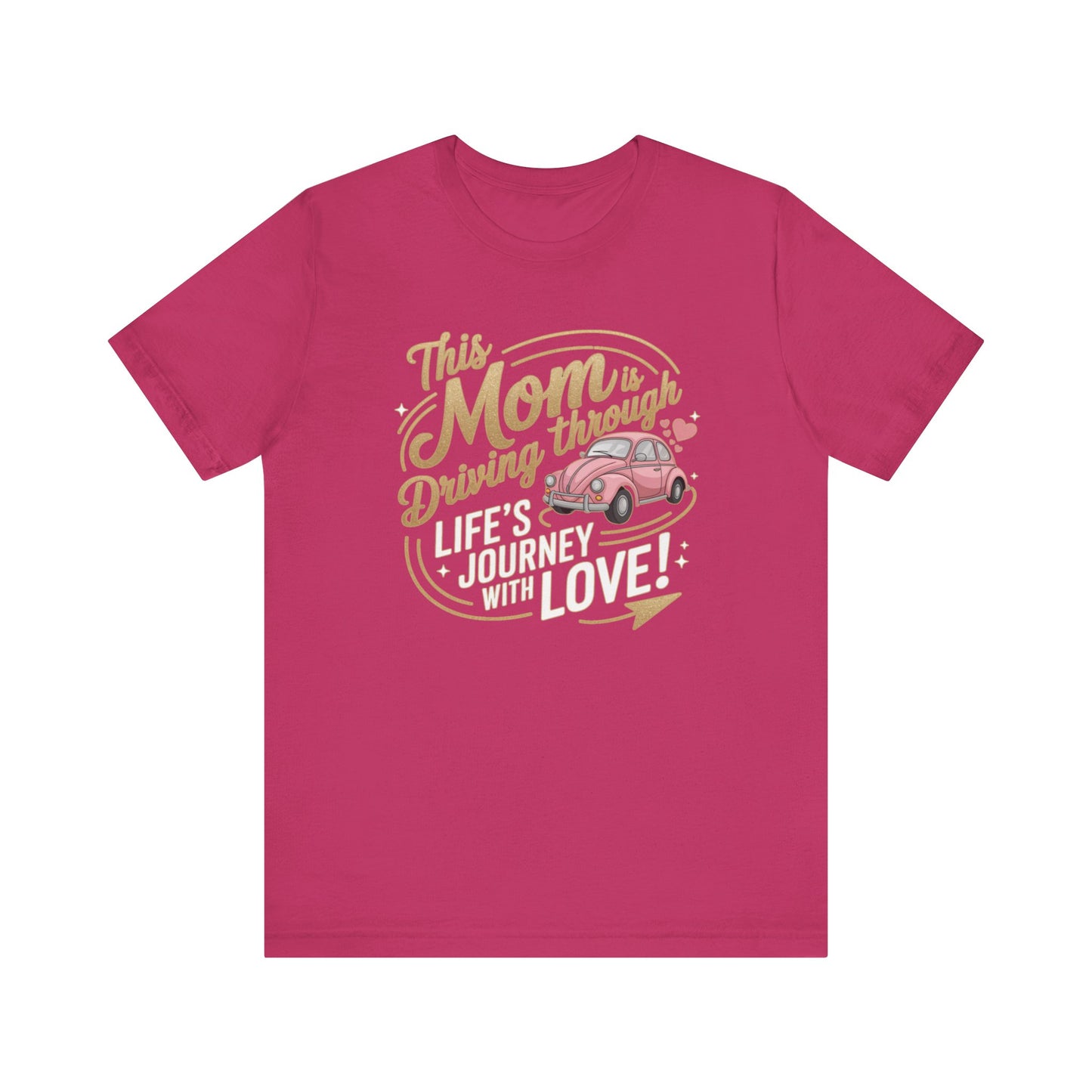 Mom's Journey Love Tee, Unisex Short Sleeve Shirt, Gift for Moms, Mother's Day Apparel, Car Lovers Tee, Everyday Casual Wear