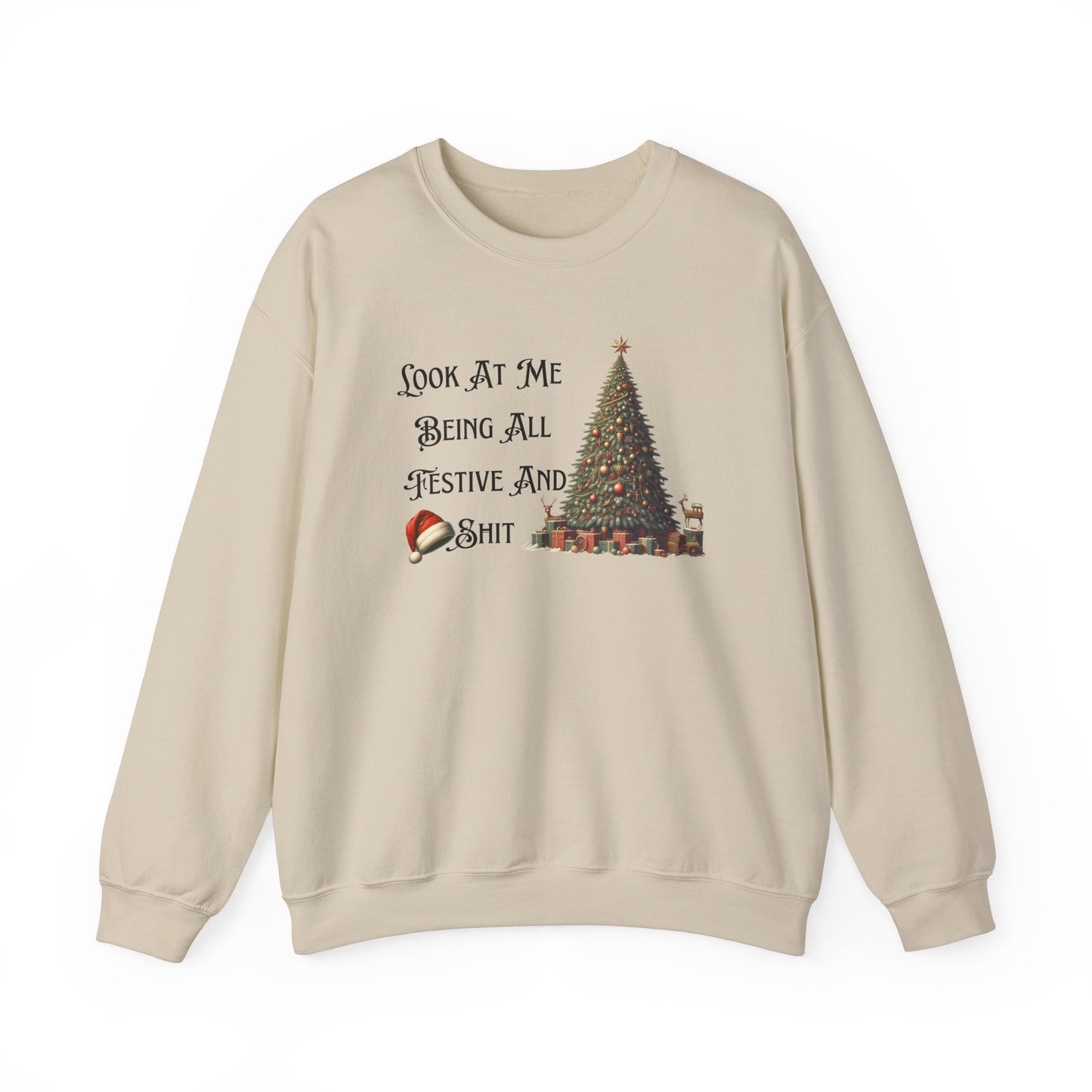 Funny Christmas Unisex Sweatshirt, Vintage Tree Design, Black Sheep Family Gift, Festive Holiday Shirt, Xmas Jumper