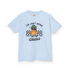 "I'm Just Here For The Chicks" Cute Skateboard Chick Tee
