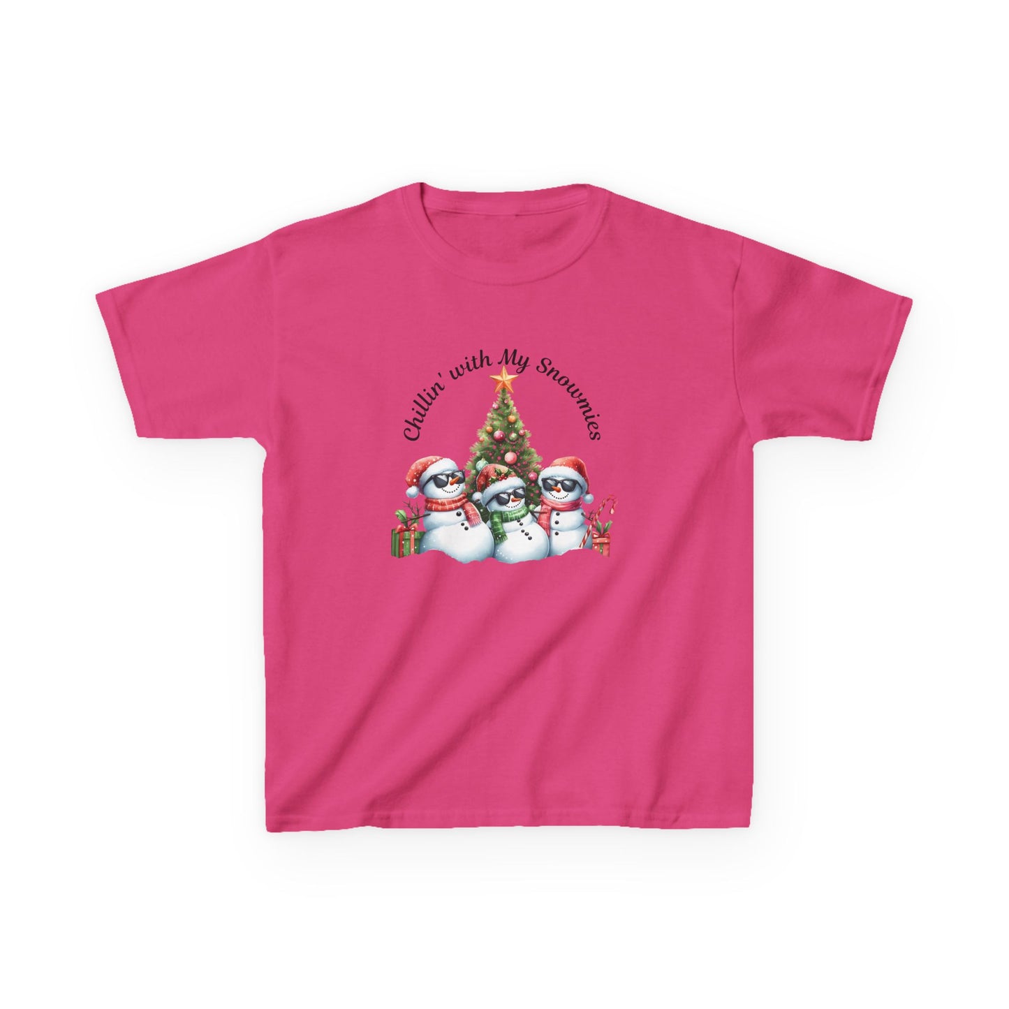 Christmas Kids Tee, Chilling with my Snowmies Shirt, Holiday Youth T-Shirt, Snowman Children's Top, Festive Toddler Clothing, Winter Kid's