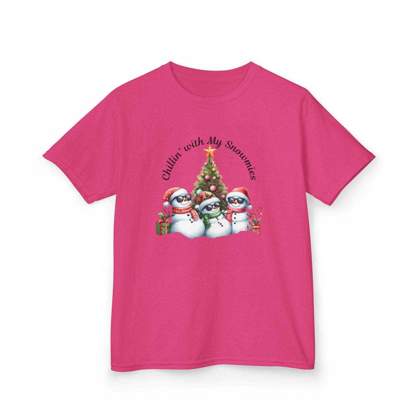 Christmas Kids Tee, Chilling with my Snowmies Shirt, Holiday Youth T-Shirt, Snowman Children's Top, Festive Toddler Clothing, Winter Kid's