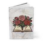 Hardcover Journal — Blooming Book Roses on Marble