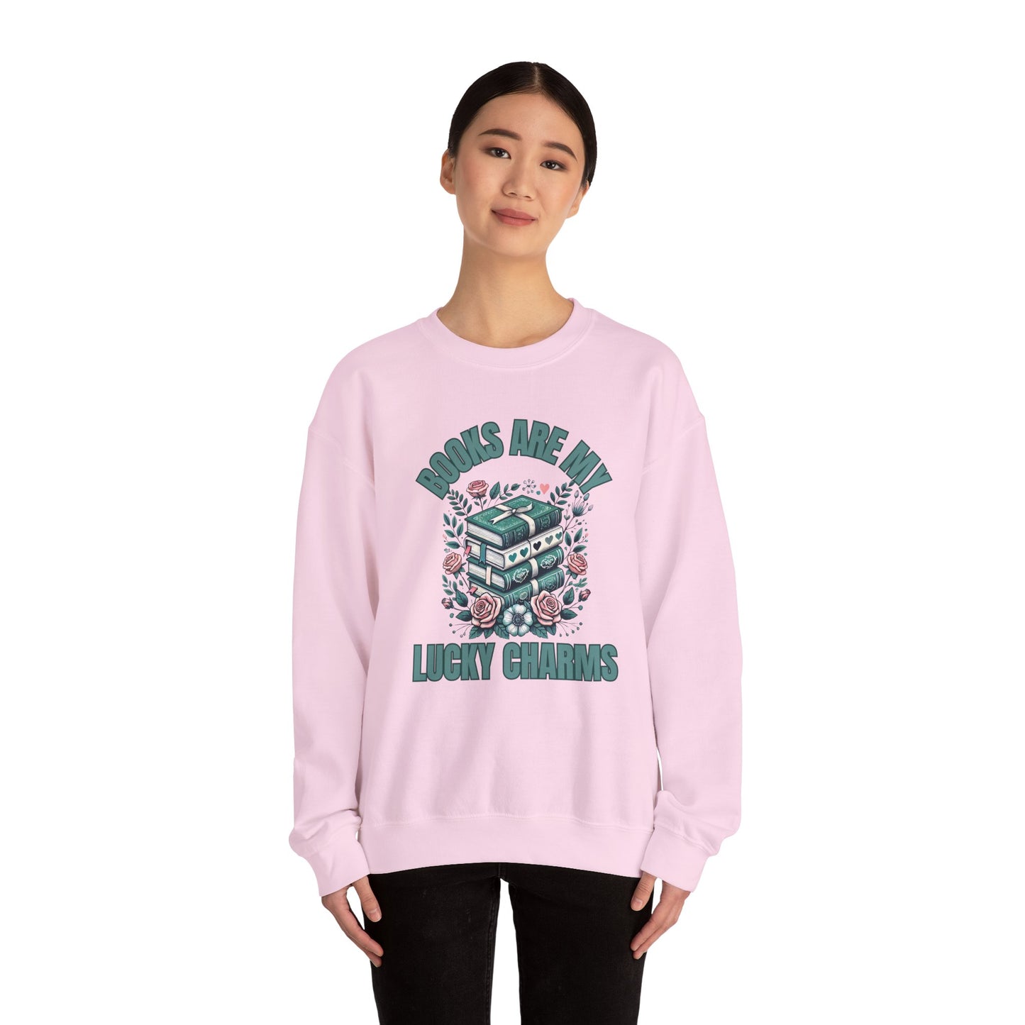 Books are My Lucky Charms S. Patrick's  Day  Crewneck Sweatshirt