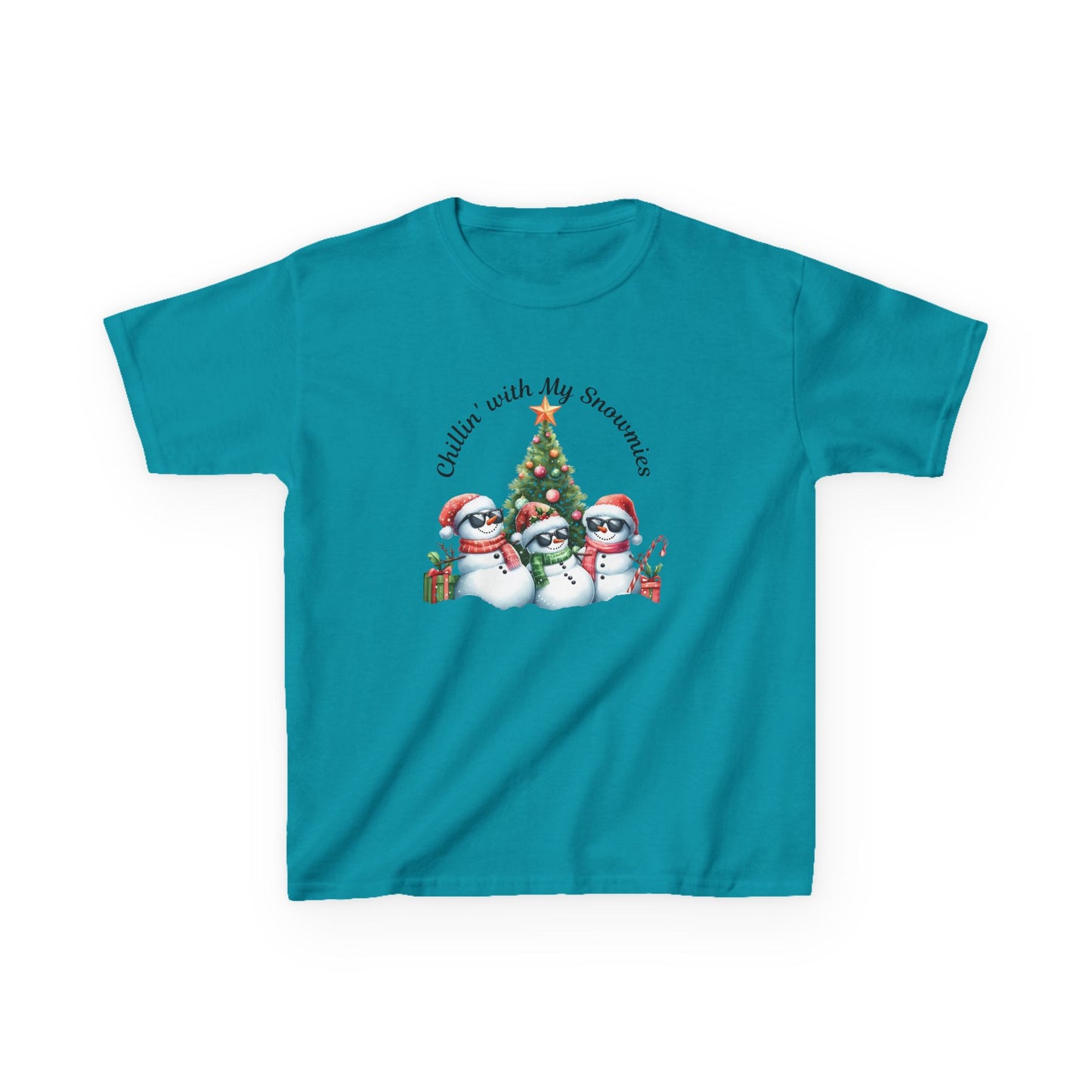 Christmas Kids Tee, Chilling with my Snowmies Shirt, Holiday Youth T-Shirt, Snowman Children's Top, Festive Toddler Clothing, Winter Kid's