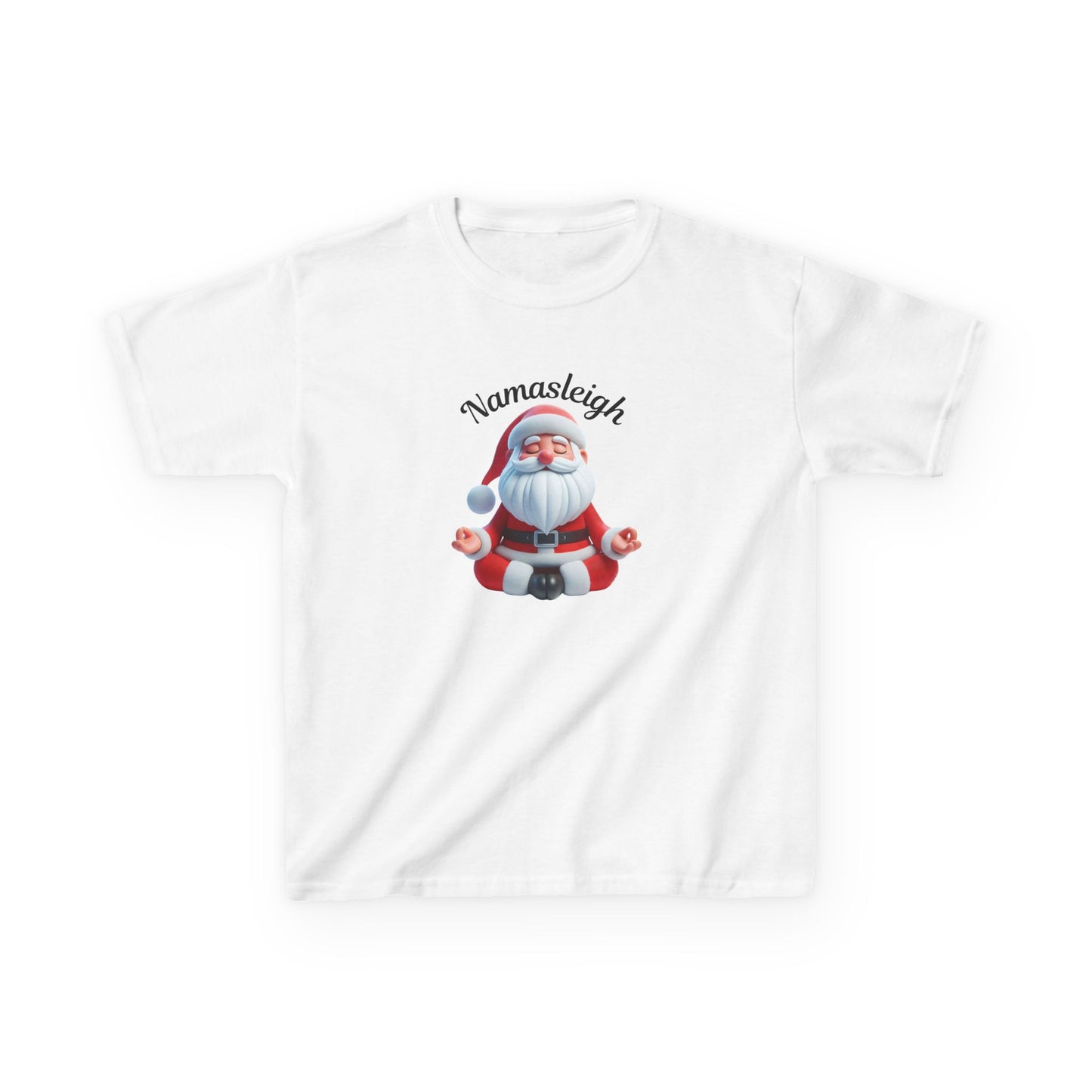 Christmas Santa Namasleigh Kids Tee Shirt, Santa Meditation Kids T-shirt, Holiday Kids Clothing, Festive Children's Apparel, Christmas Gift