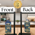 Mystic Wolf Chapstick Holder Keychain – Double Sided Moon & Dreamcatcher Design