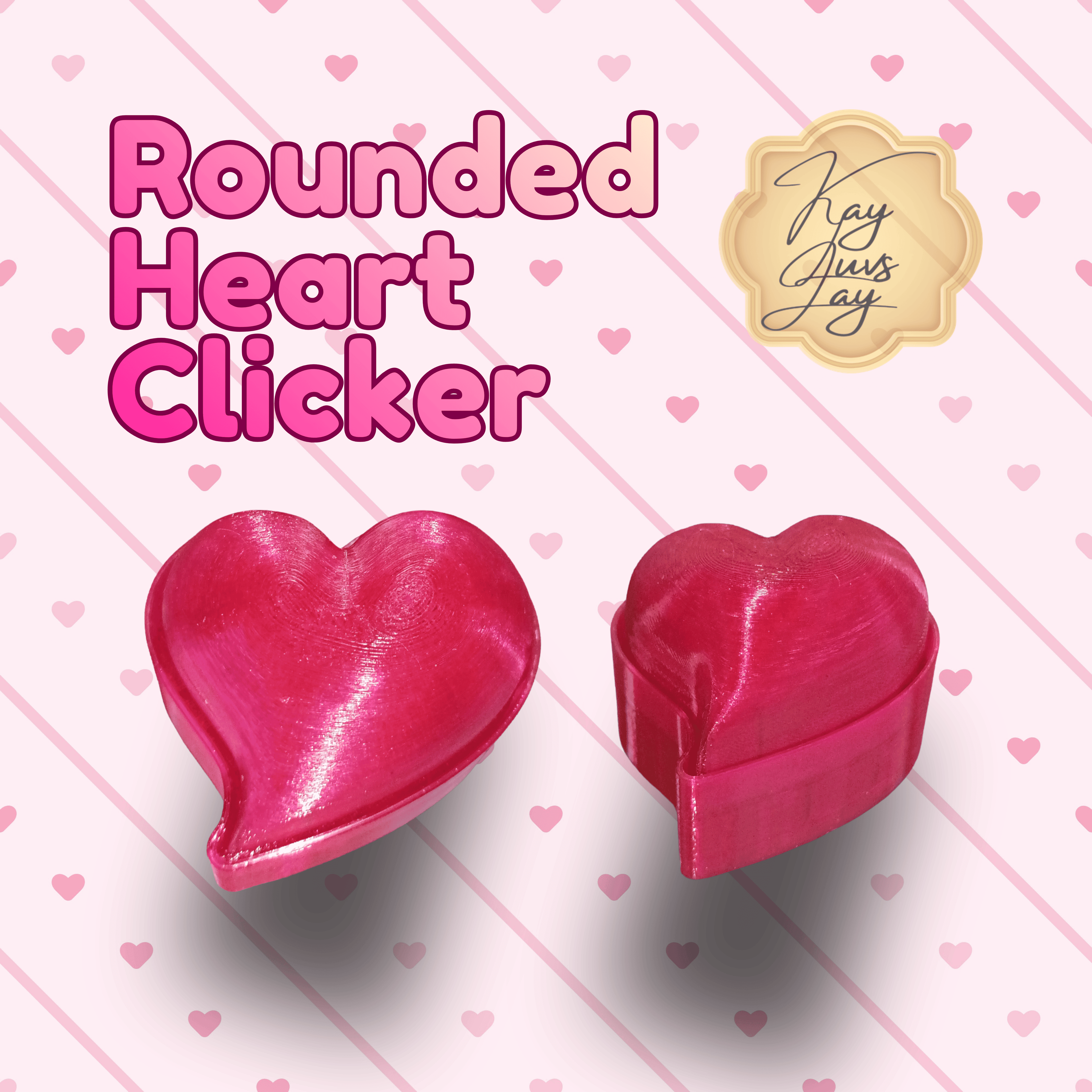 5 Pack 3D Printed Heart Clicker Fidget – Sensory Desk Toy – Anxiety Relief Pocket Clicker – Cute Gift Idea