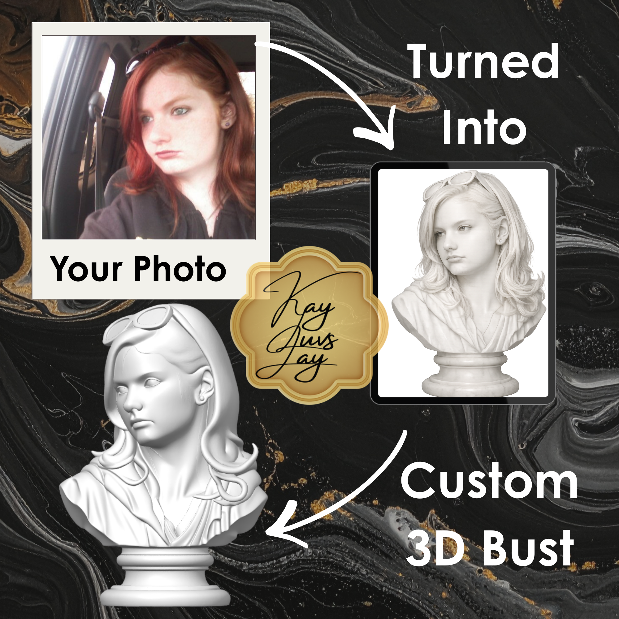 Custom 3D Printed Bust | Personalized Keepsake