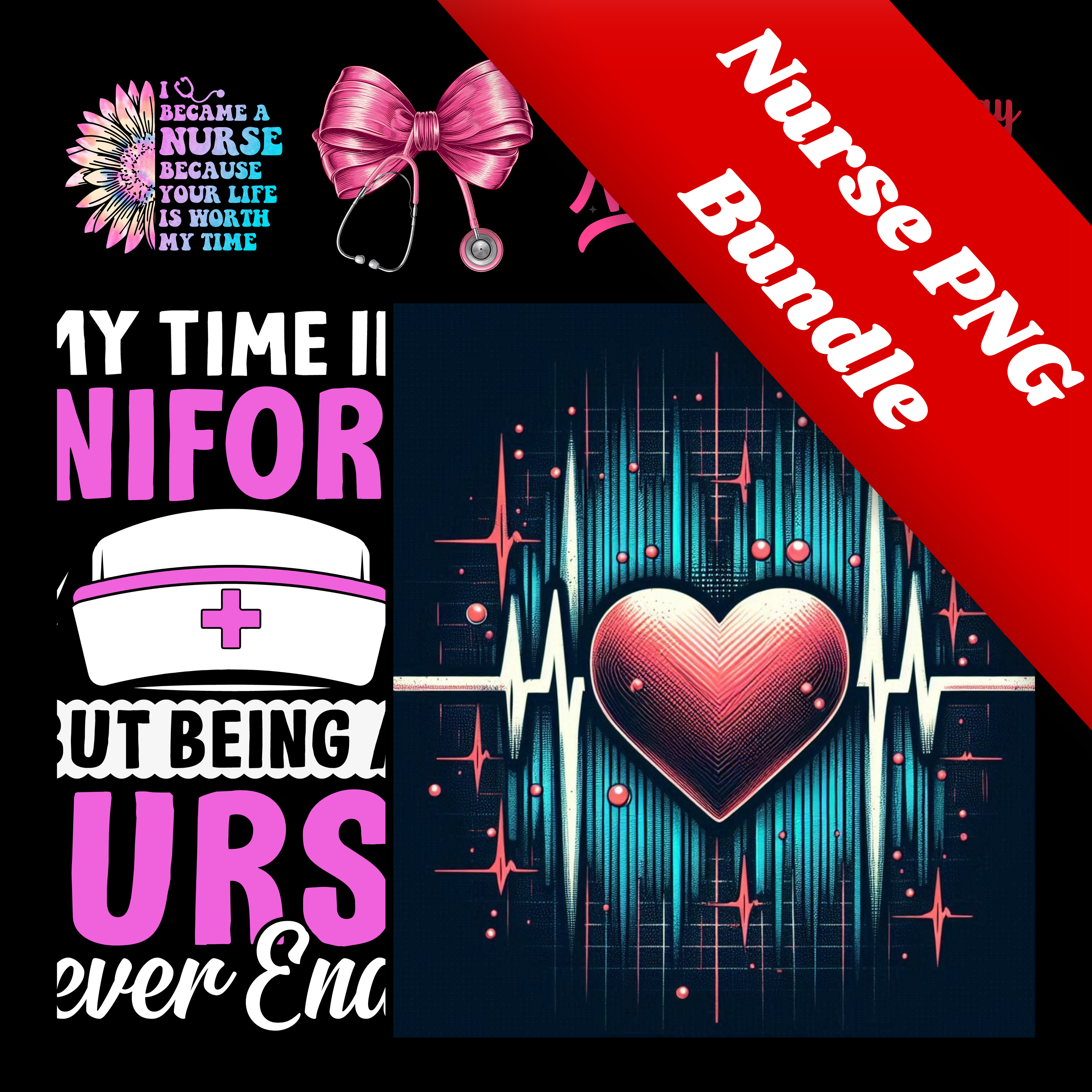 300+ Nurse PNG Bundle | Funny Nurse Sublimation Designs | RN PNG Bundle | Medical Sublimation Files | Nurse Shirt PNG | Commercial Use | Instant Download