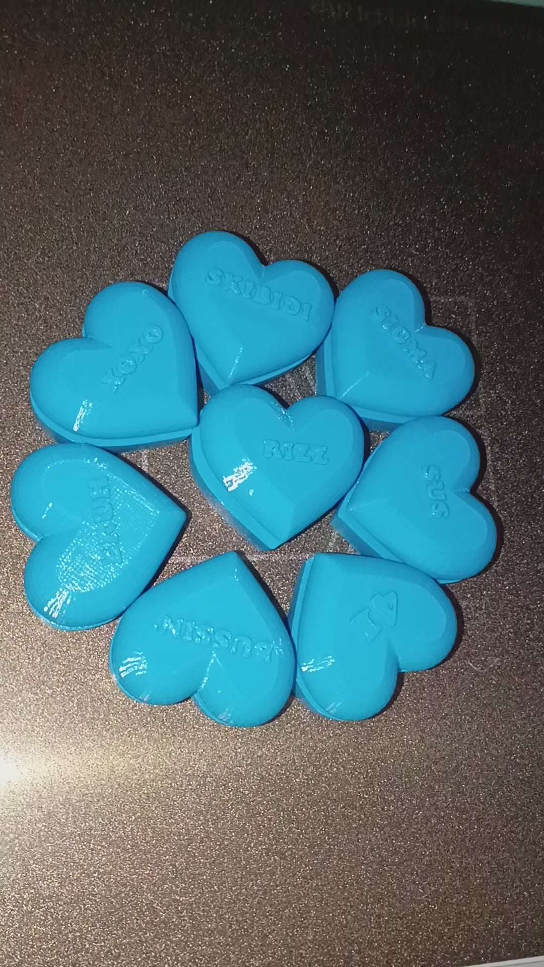 3D Printed Preteen Valentine Clickers 9 pack