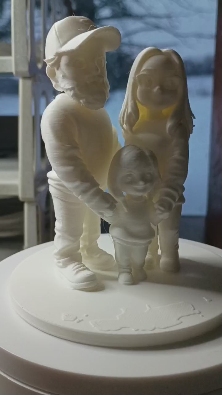 Custom Family Photo → 3D Printed Figurine | Personalized Keepsake